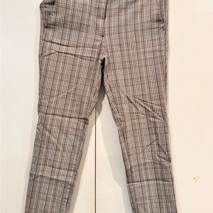 Zara Women's Checkered Ankle Pants - Brown and Black